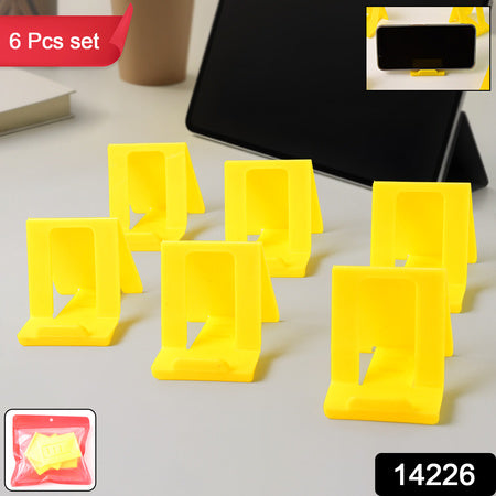 Adjustable Foldable Plastic Mobile Phone Stand (6 Pc Mix Color)