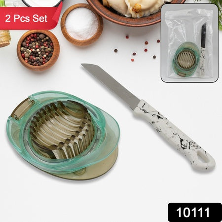Stainless Steel Egg Slicer Knife (2 Pc Set)