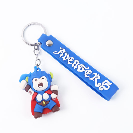 Cute Silicone 3d Key Chain With Metal Hook  Strap (Pack Of 1)