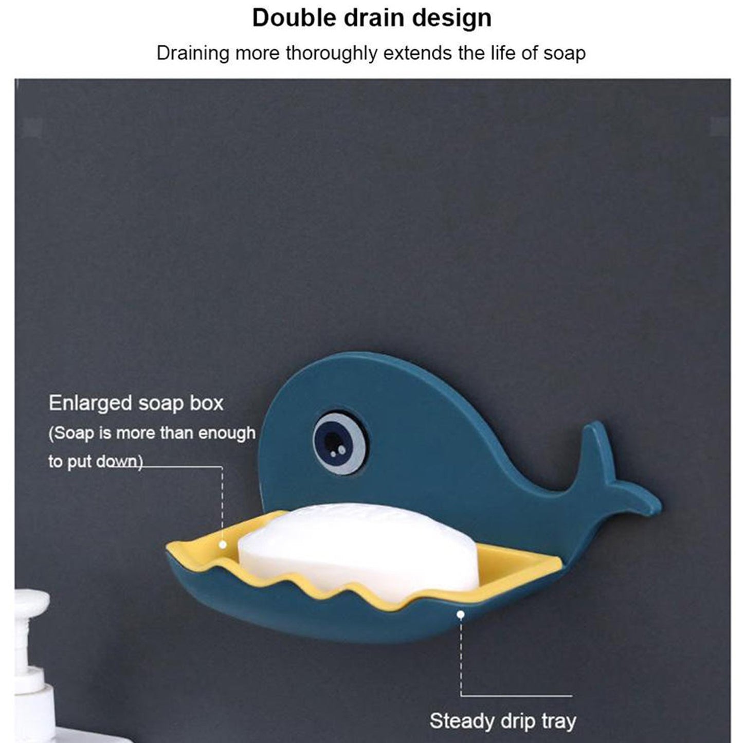 4747 Fish Shape Soap Dish Adhesive Waterproof Wall Mounted Bar Soap Dish Holder (Pack Of 2pc)