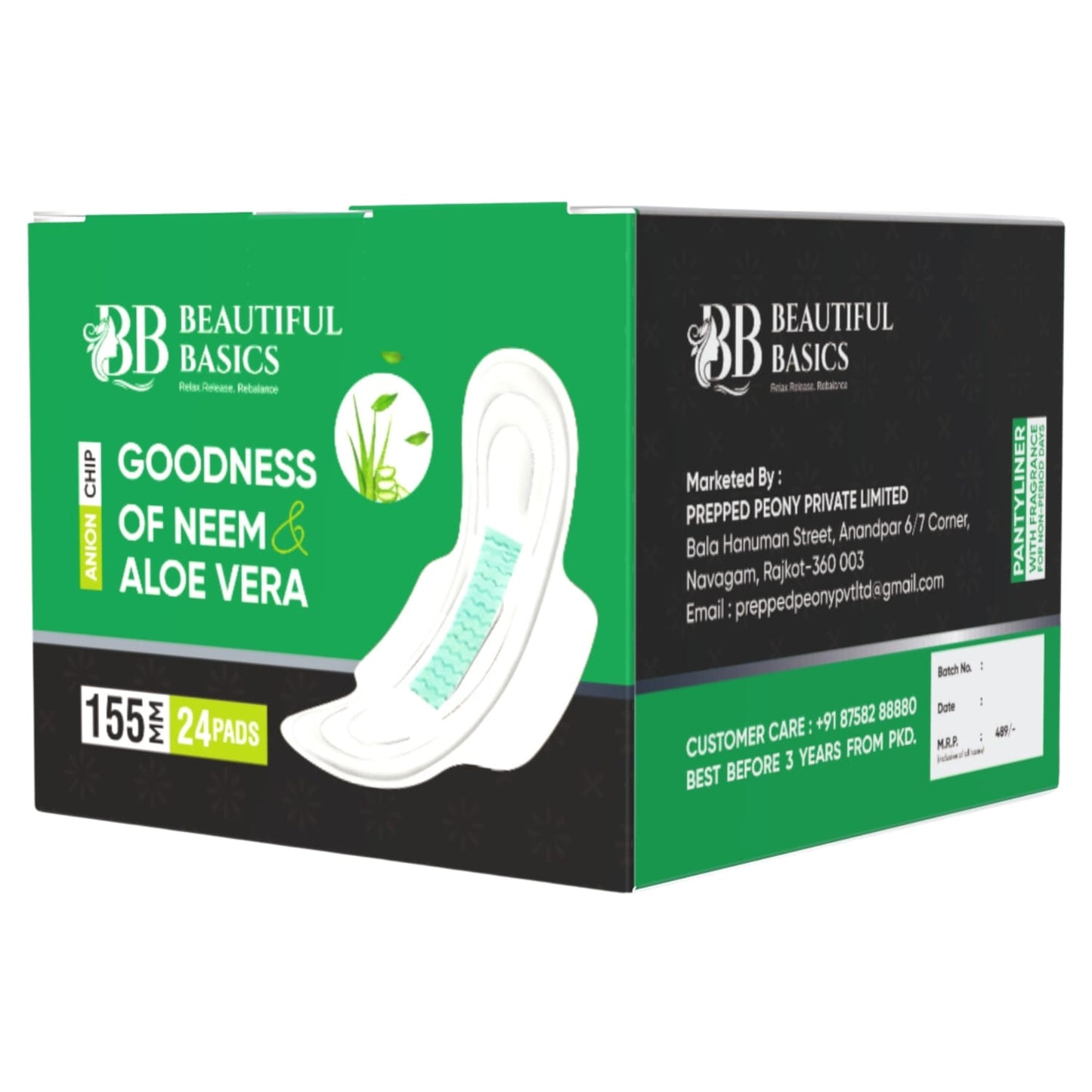 0984 Sanitary Pads For Women With Goodness Of Neem Aloe Vera Ultra Thin Leakage Protection Ph Balance With Antibacterial Anion Chip (155 Mm 24 Pads)