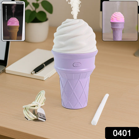 Ice Cream Cone Shape Air Freshener Humidifier (1pc Purple )