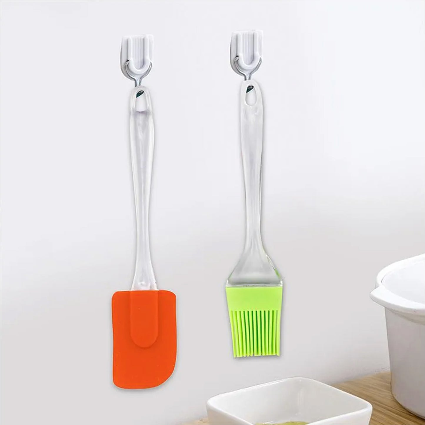 2825 2 In 1 Combo Of Big Brush Spatula Set For Pastry Cake Mixer Decorating Cooking Baking Grilling Tandoor Bakeware Combo Kitchen Tool Set