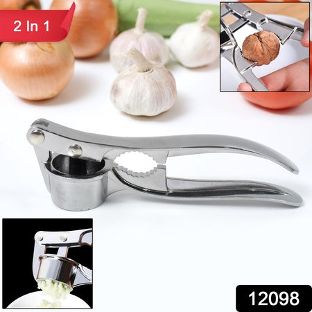 2 In1 Garlic Masher Premium Garlic Press Walnut Cracker Opener (1 Pc)