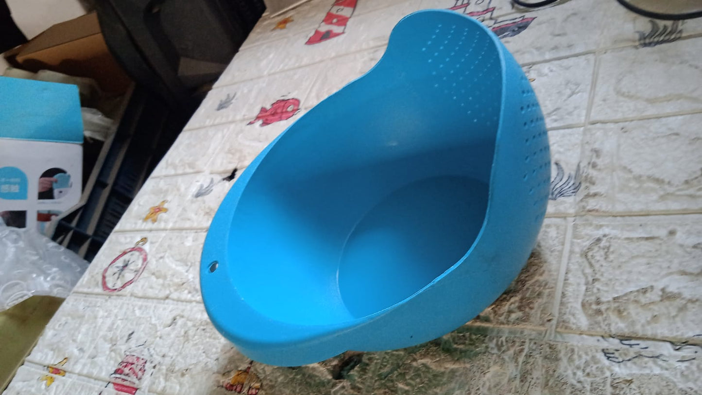 5726 Plastic Rice Bowl Food Strainer Thick Drain Basket For Rice Vegetable Fruit Strainer Colander Fruit Basket Pasta Strainer Washing Bowl (1 Pc )