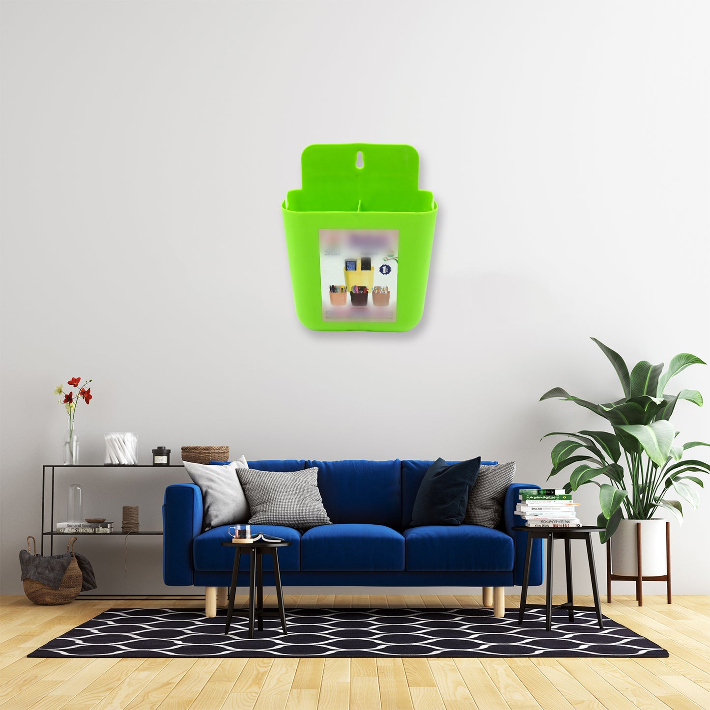 4473 Multipurpose Wall Holder Mobile Holder Stationary Storage Bathroom Accessories Remote Holder Makeup Brush Holder Useful In Office Kitchen Drawing Room 2 Section Stand (1 Pc )