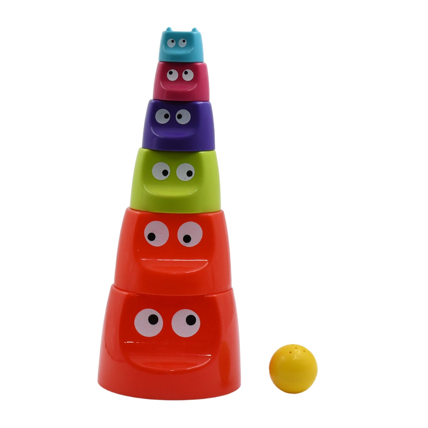 17996 Monster Cups - Activity Toy For Babies 5+ Months Plastic Multicolor Infant Preschool Toys Develops Motor Reasoning Skills Birthday Gifts For Boys Girls Age 5+ Months Kids (1 Set)