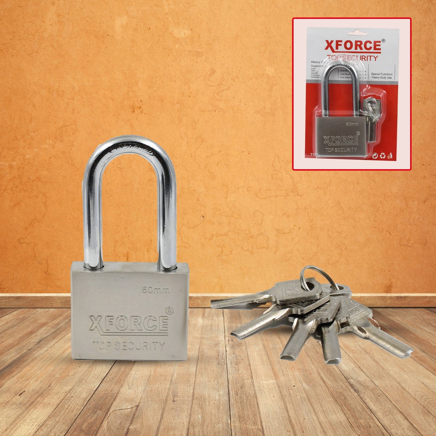 Multipurpose Solid 6 Keys Padlock 60 Mm 1 Pc)