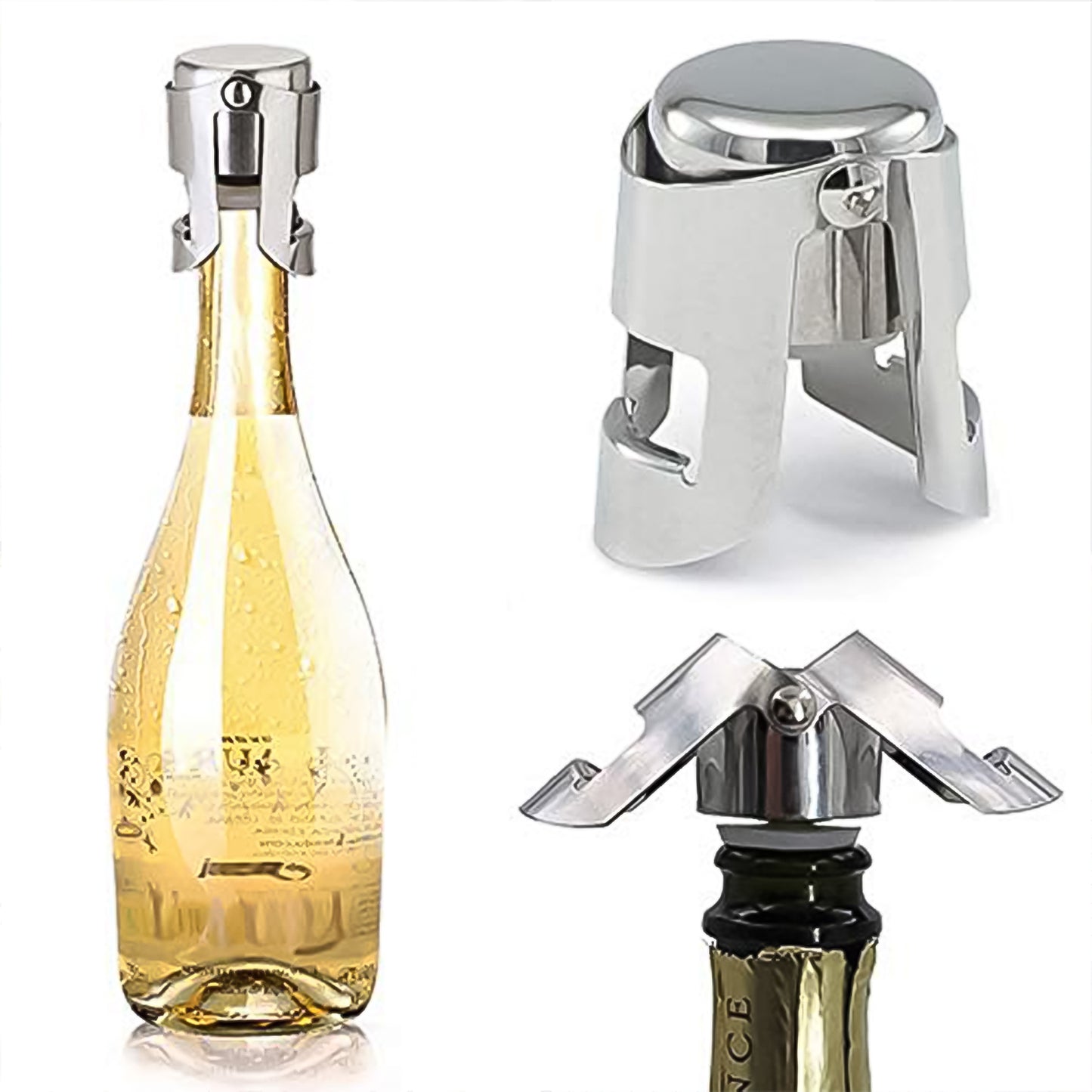 2334 Stainless Steel Sealed Sparkling Champagne Bottle Stopper Big Size