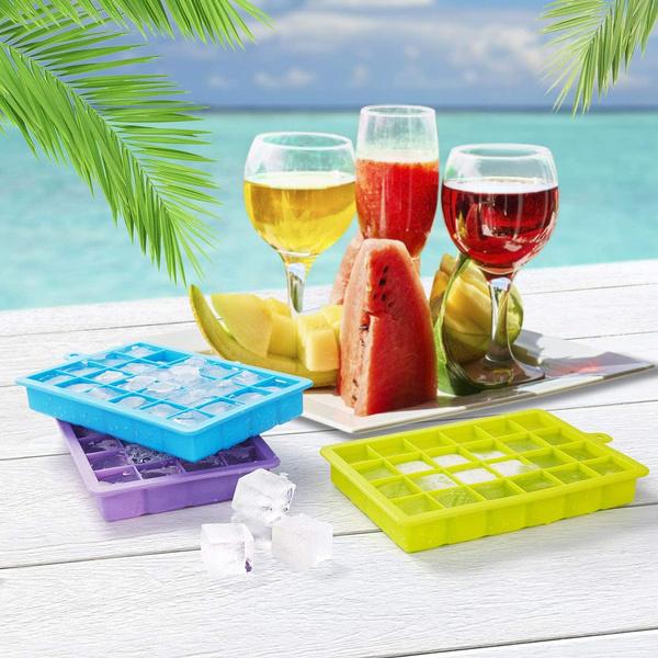 1144 Silicone Ice Cube Trays 24 Cavity Per Ice Tray Multicolour
