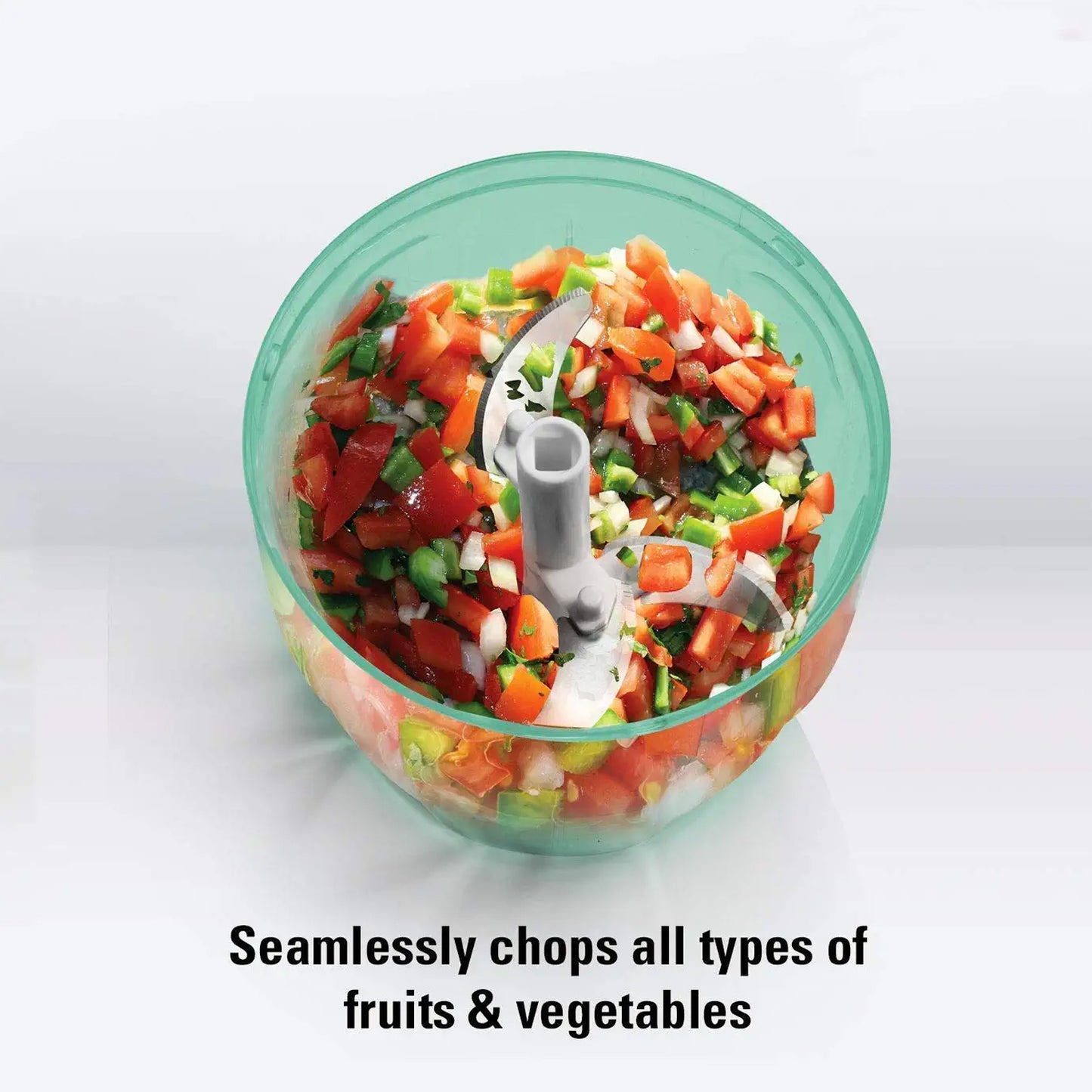 2065 6 Blade 2in1 Manual Food Chopper Compact Powerful Hand Held Vegetable Chopper (1000ml)