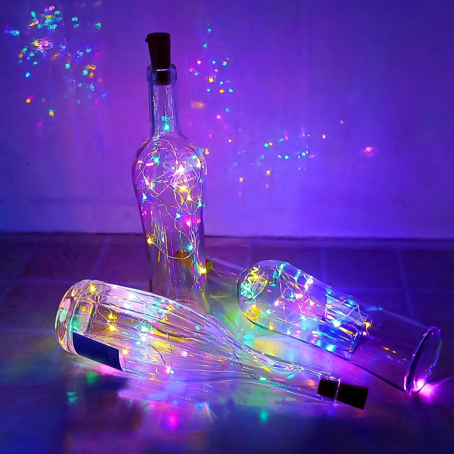 Wine Bottle Cork String Light Multi Led 2m Cable Length Copper Wire Battery Operated (Multicolor Light 1 Pc)