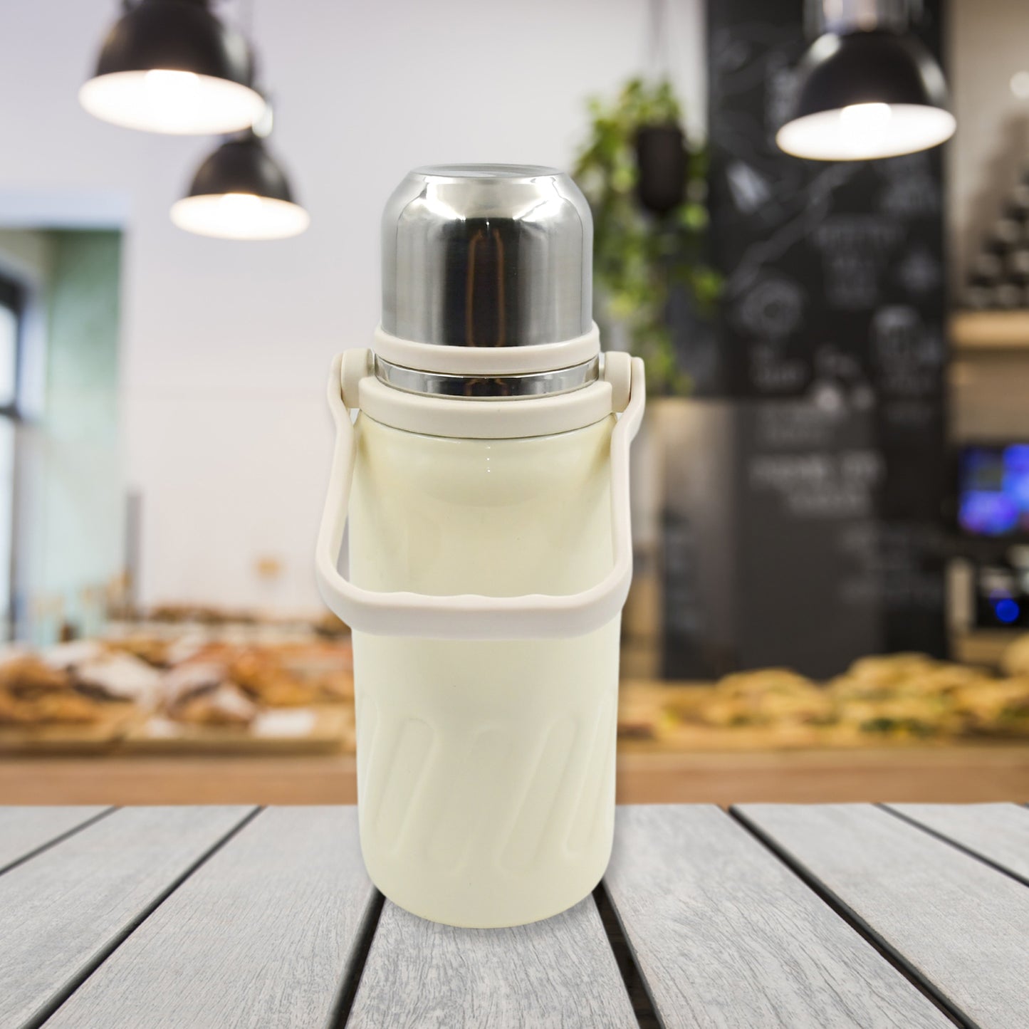 13040 Stainless Steel Vacuum Insulated Water Bottle Leak Proof Flask For Tea Coffee Reusable Water Bottle With Hanging Strap Bottle For Hot Cold Drinks Wide Mouth Water Flask (900 Ml)