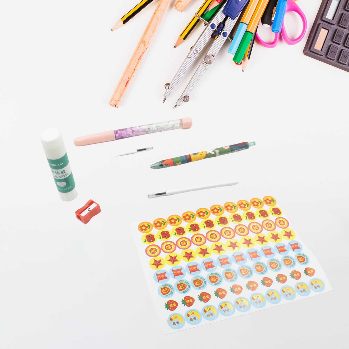 Cartoon Stationery Box Cartoon Design School Box Book Diary Pen Eraser Sharpner Sticker Pen Refill Student Gift School Box (1 Box)