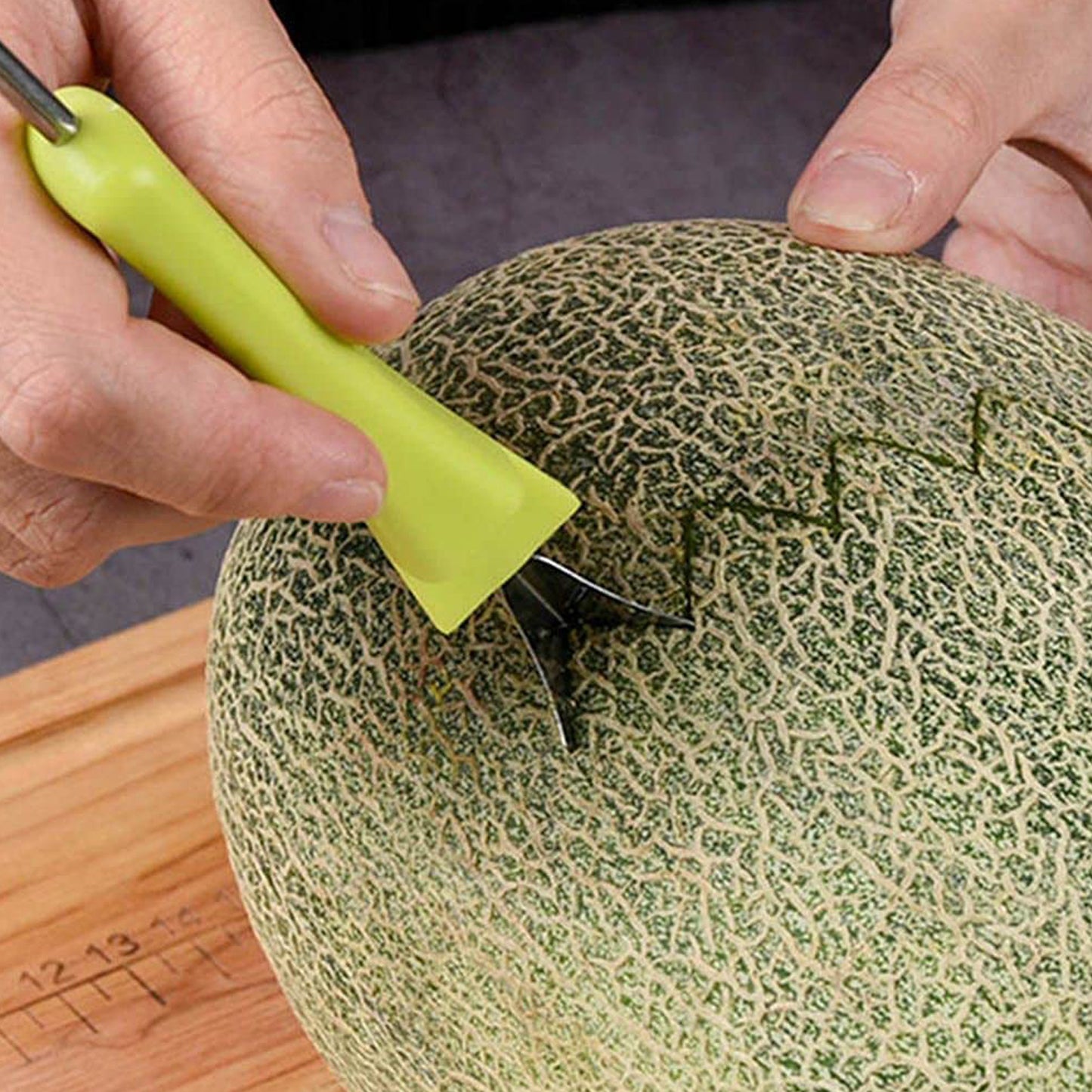 2606 4 In 1 Stainless Steel Melon Baller Seed Remover Sorbet Dessert Ball Spoon Fruit Digging Spoon Double Sided Fruit Scooper Watermelon Baller Scoop