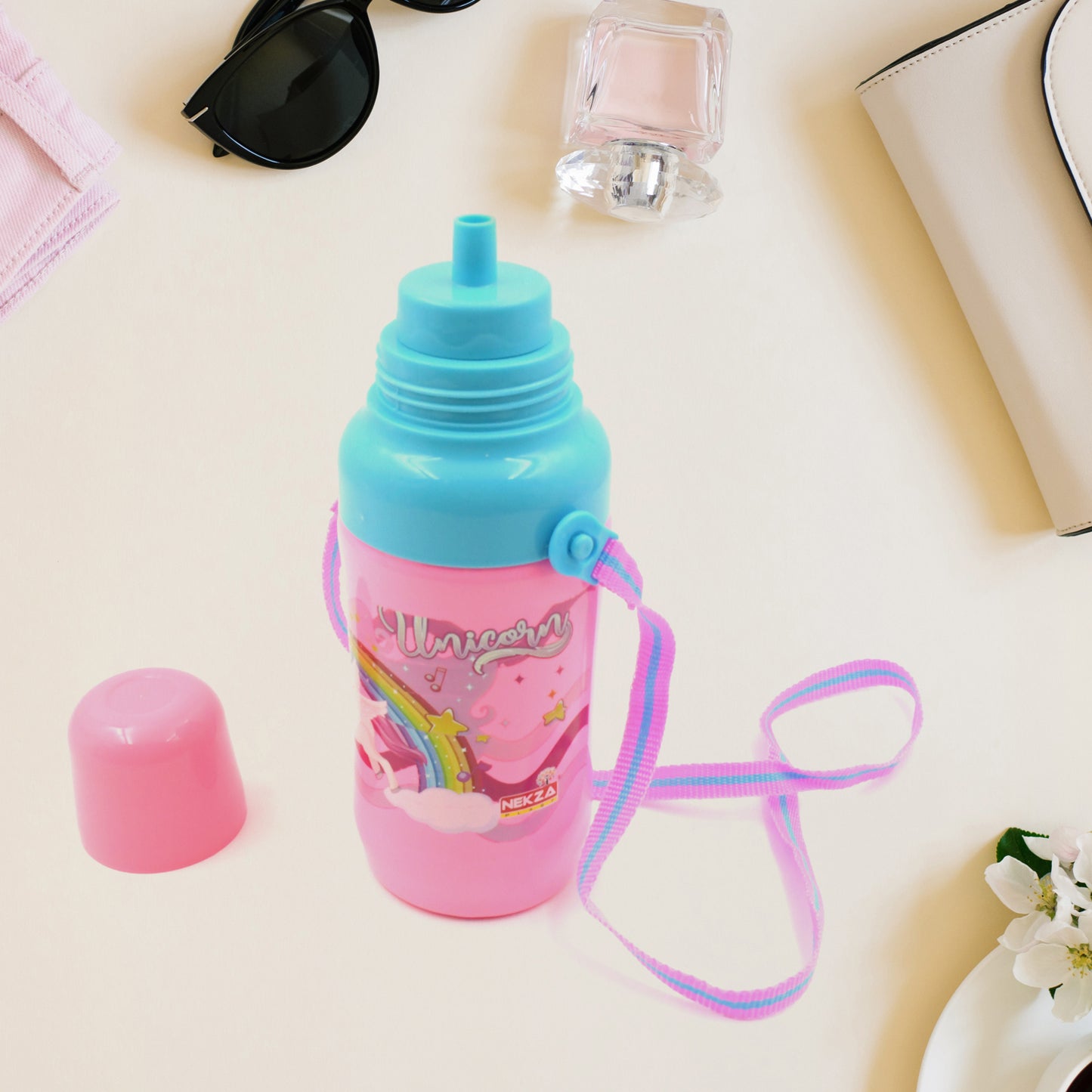0398 Plastic Sports Insulated Water Bottle With Dori Straw Easy To Carry High Quality Water Bottle Bpa-free Leak-proof For Kids School For Fridge Office Sports School Gym Yoga (1 Pc 500ml)