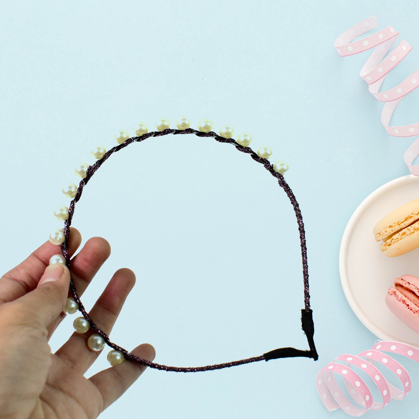 Hairband Pearls Fancy Party Hairband (1 Pc Mix Design)
