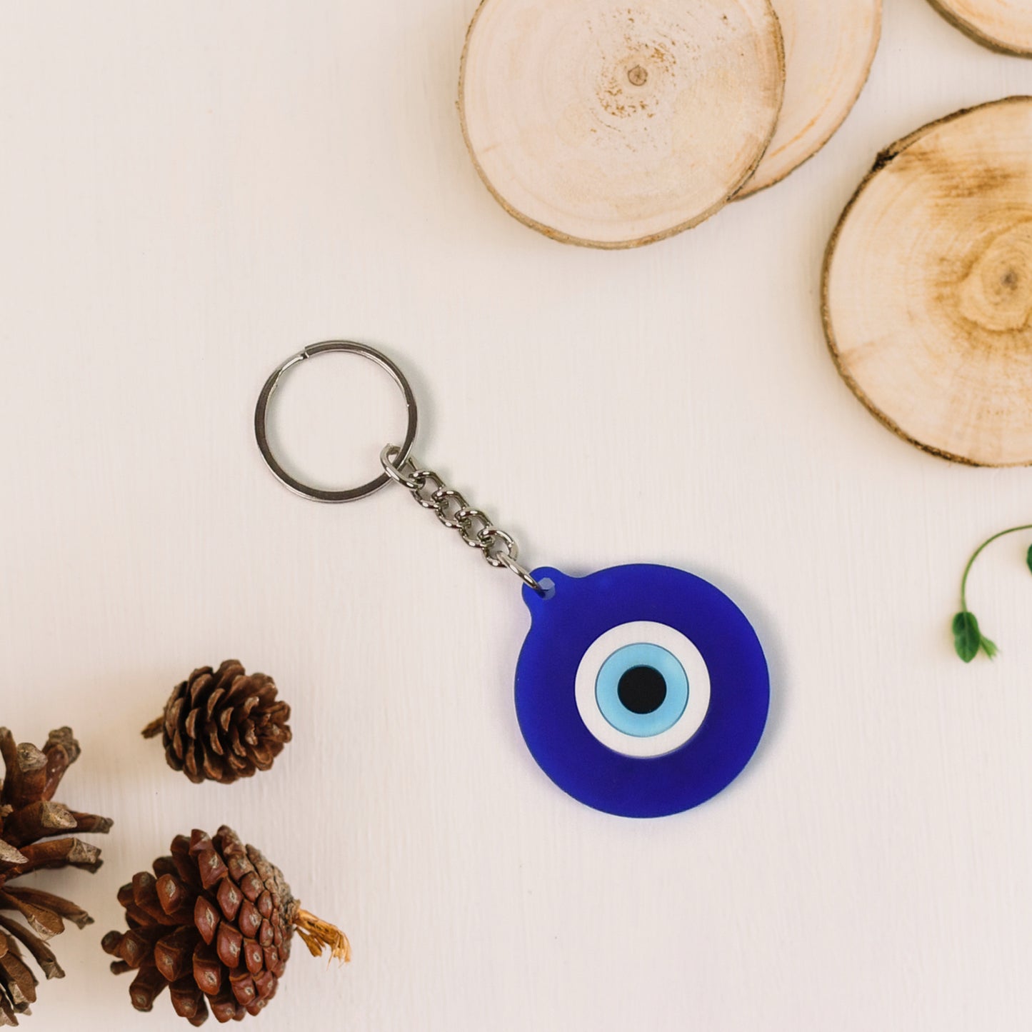 Evil Eye Rubber Silicone Keychain (1 Pc Blue Color)