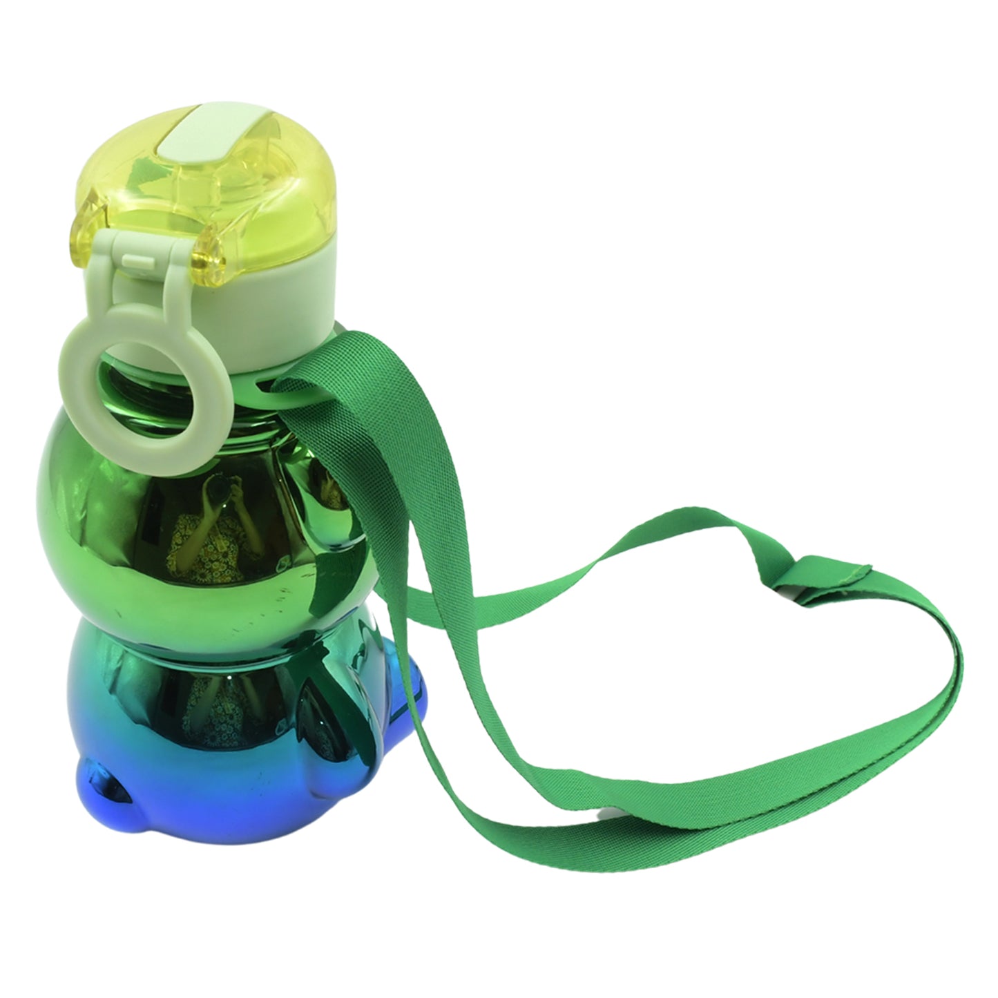 12548 Cute Plastic Water Bottle Straw Bottle With With Adjustable Shoulder Strap And Stickers Portable Drinking Cup Water Bottle For Kids