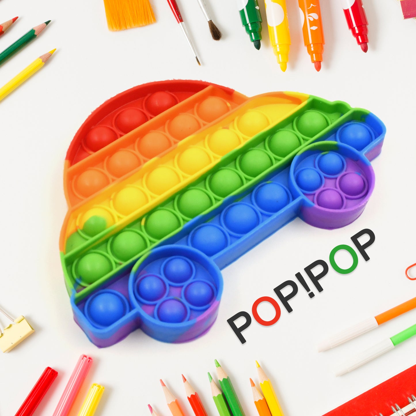 17652 Pop Fidget Toy Push Pop Bubble Fidget Sensory Toy For Kids And Adults Fidget Popper Stress Reliever Sensory Fidget Poppers (Butterfly Car Shape 1 Pc)