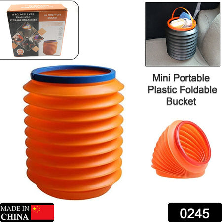 0245 Foldable Storage Bucket Water Container Dustbin Multiuse Bucket For Home Car Kitchen Use Bucket