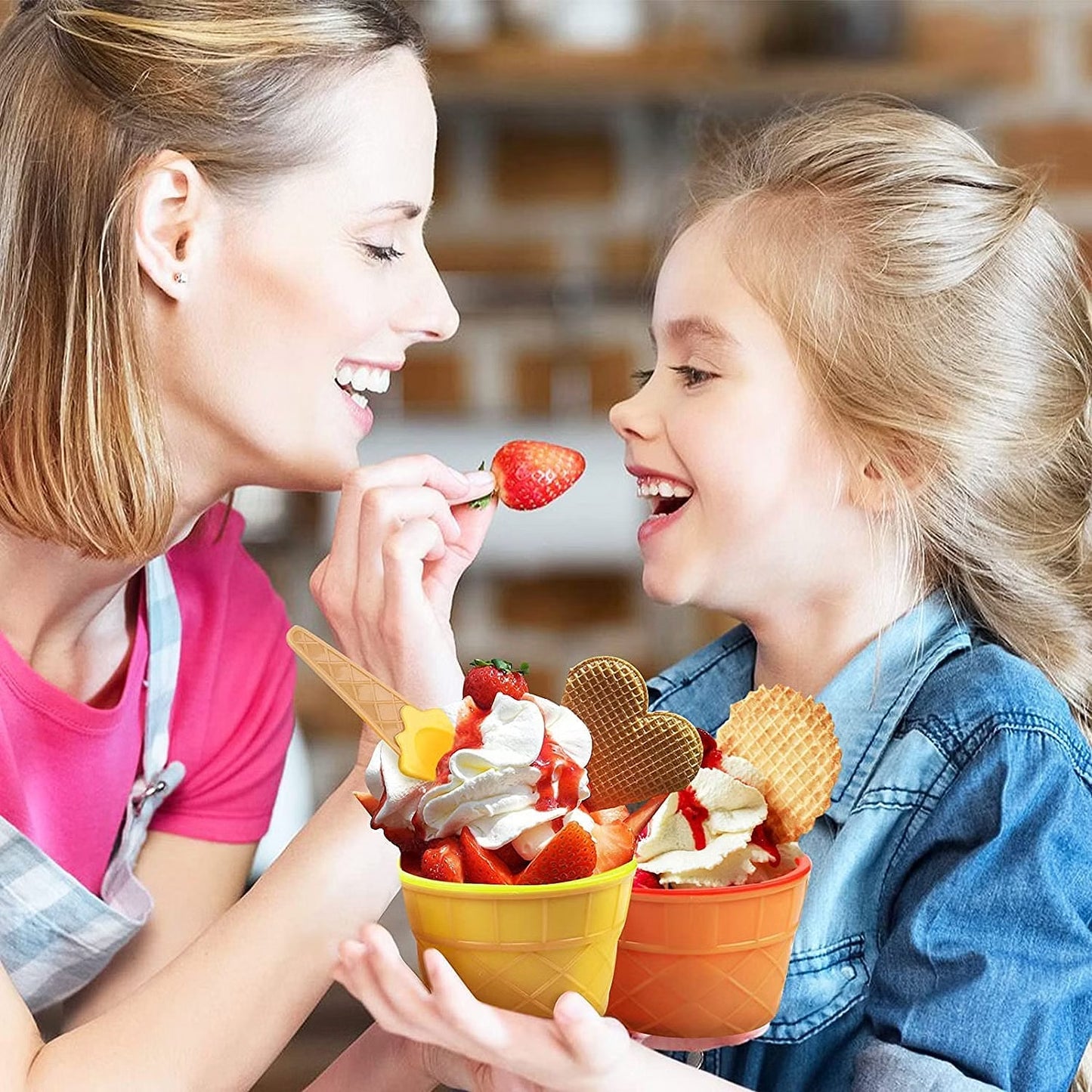 5321 Ice Cream Bowl Spoon Set Plastic Solid Colour Cream Cup Couple Bowl With Spoon. Ice Cream Spoon Bowl Set 12 Pc Set Of Ice Cream Bowl Spoon (Multi Color)