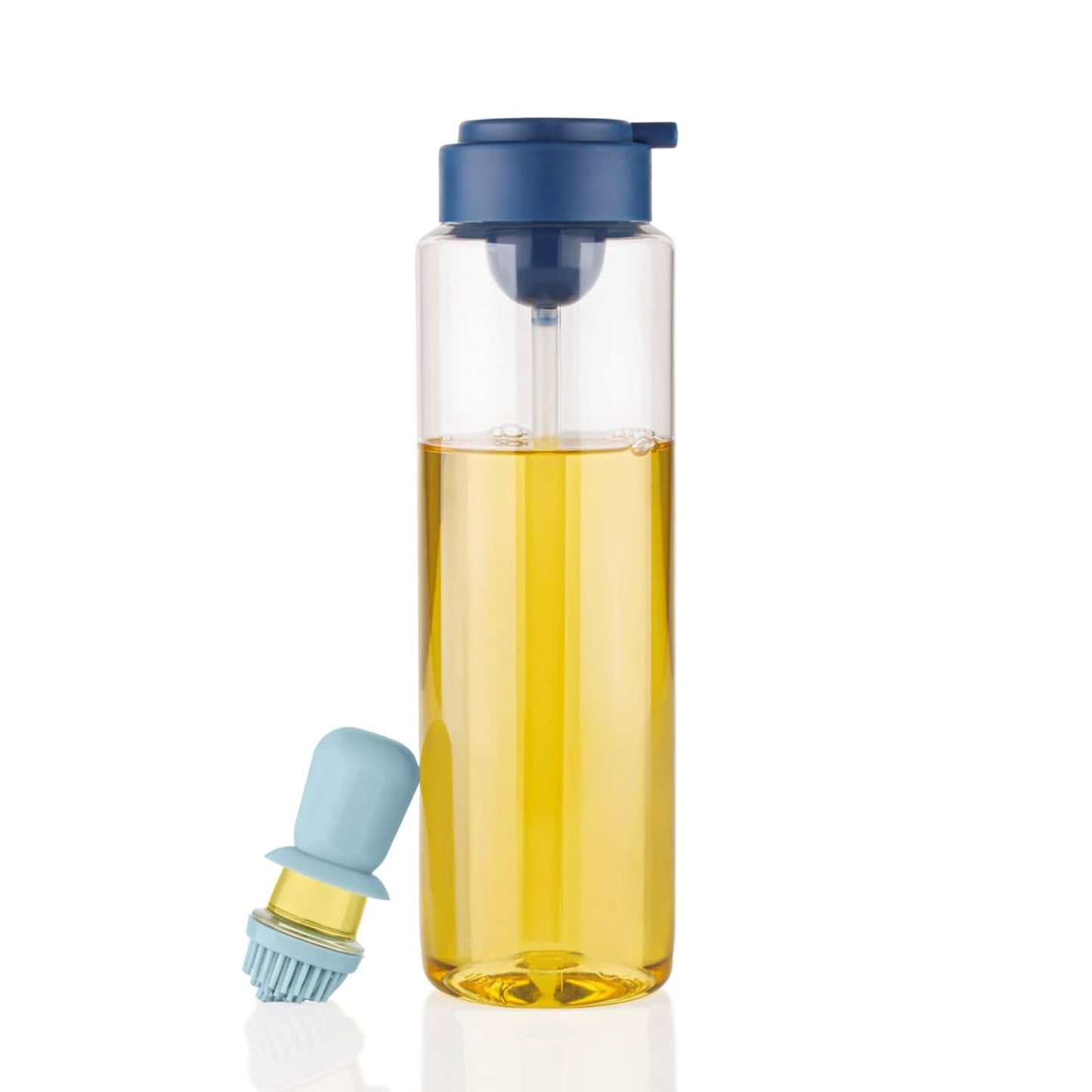 2 In 1 Transparent Oilar Dispenser With Silicone Oil Dropper Nozzle (1 Pc With Brush 1 Ltr.)