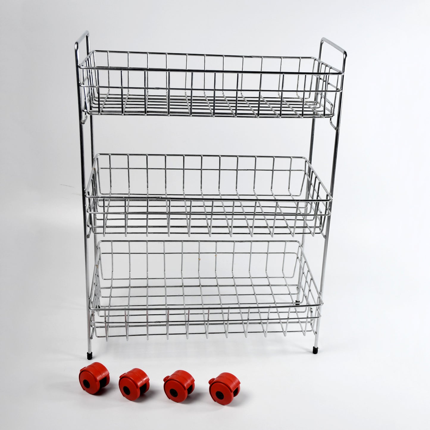 5360 Stainless Steel Fruit Vegetable Stand Kitchen Trolley 3 Tier Kitchen Trolley Fruit Basket Vegetable Stand For Storage Onion Potato Rack For Kitchen Vegetable Rack For Kitchen