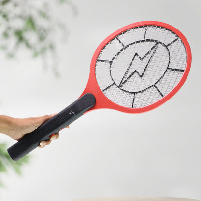 Red Rechargeable Electric Mosquito Killer Racket With Cable