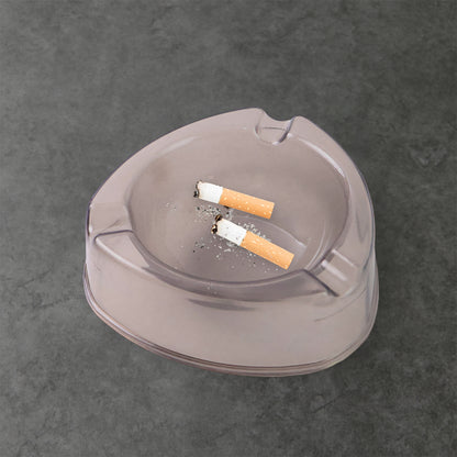 Oblivion Transparent White Ashtray With Cigarette Holder Grooves  Modern Smoke Disposal Tray (1 Pc)