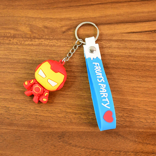 Cute Cartoon Silicone 3d Key Chain With Metal Hook  Strap (Pack Of 1)
