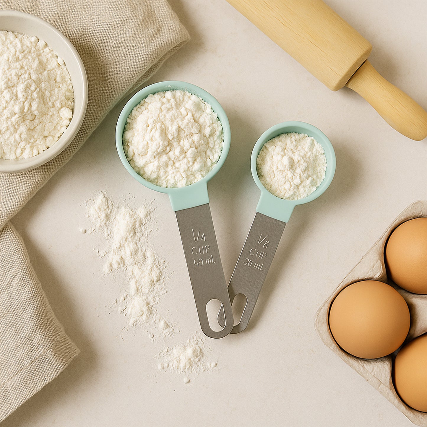 Measuring Cups Set 14 Cup (59 Ml)  18 Cup (30 Ml) (2 Pc)