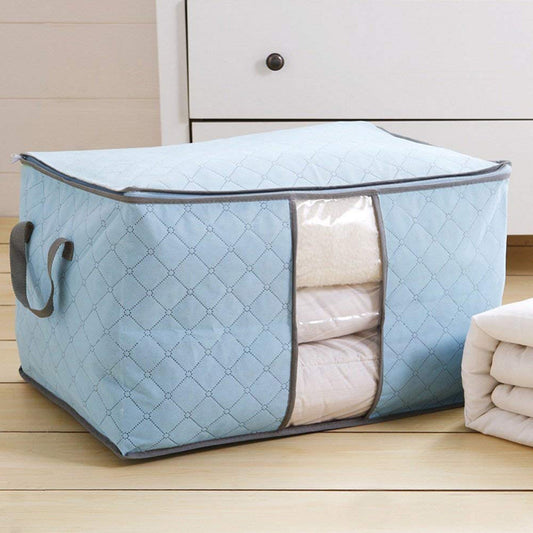 Premium Quilted Foldable Storage Bag With Transparent Window