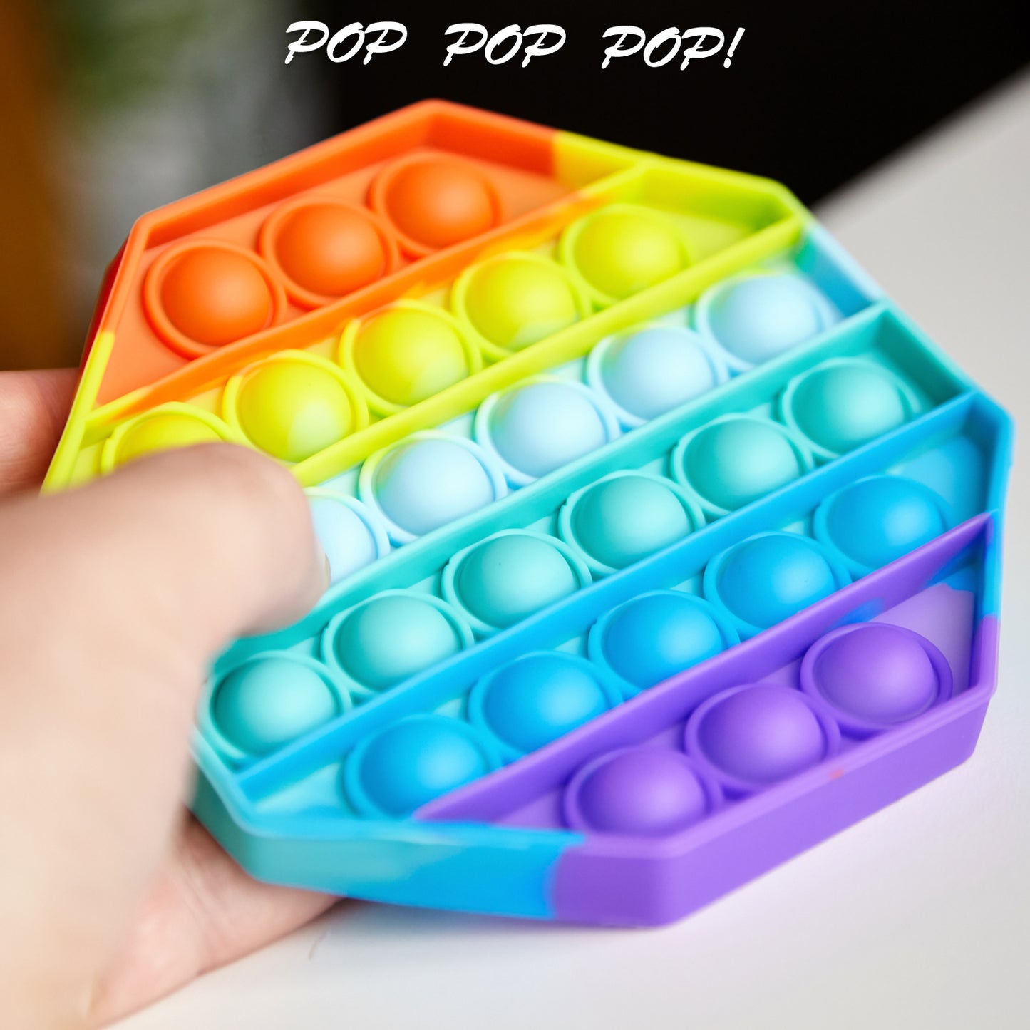 4475 Octagon Shape Silicone Push Bubbles Toy For Autism Push Toy For Kids Fidget Popping Sounds Toy