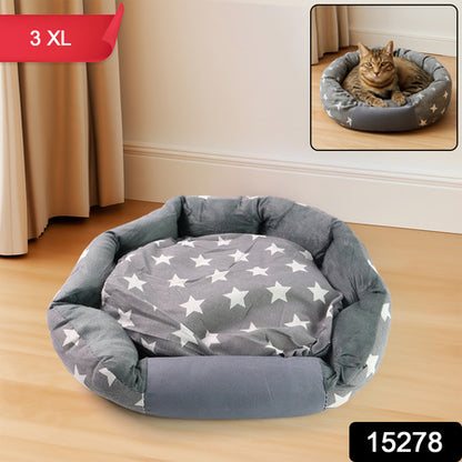 3xl Extra-large Star Pattern Round Pet Bed For Cats  Small Dogs