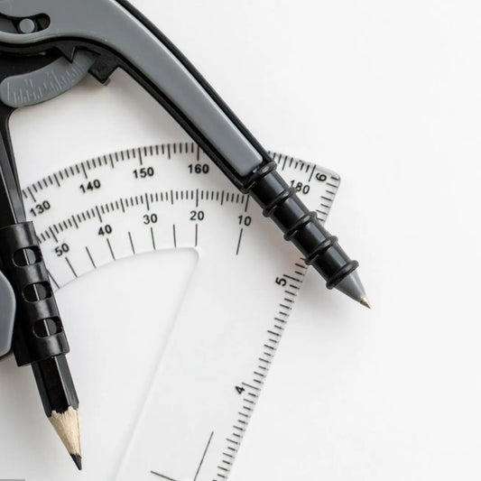 2-piece Geometry Protractor Set With Lock And Transparent Protractor