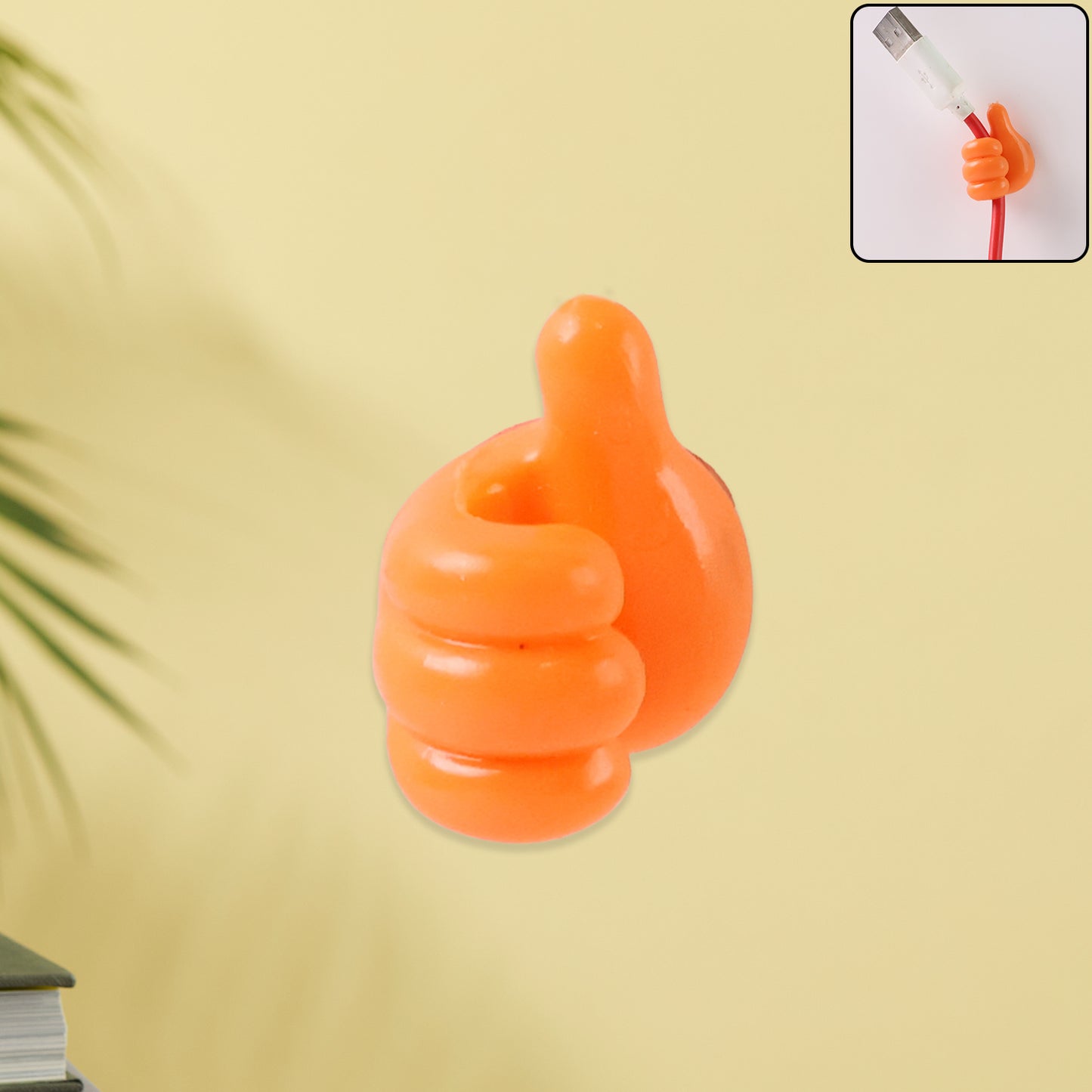 Orange Multifunctional Multi Functional Hand Shape Wall Clip Hanger Keys Cable Holder