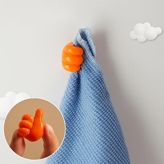 Orange Multifunctional Multi Functional Hand Shape Wall Clip Hanger Keys Cable Holder
