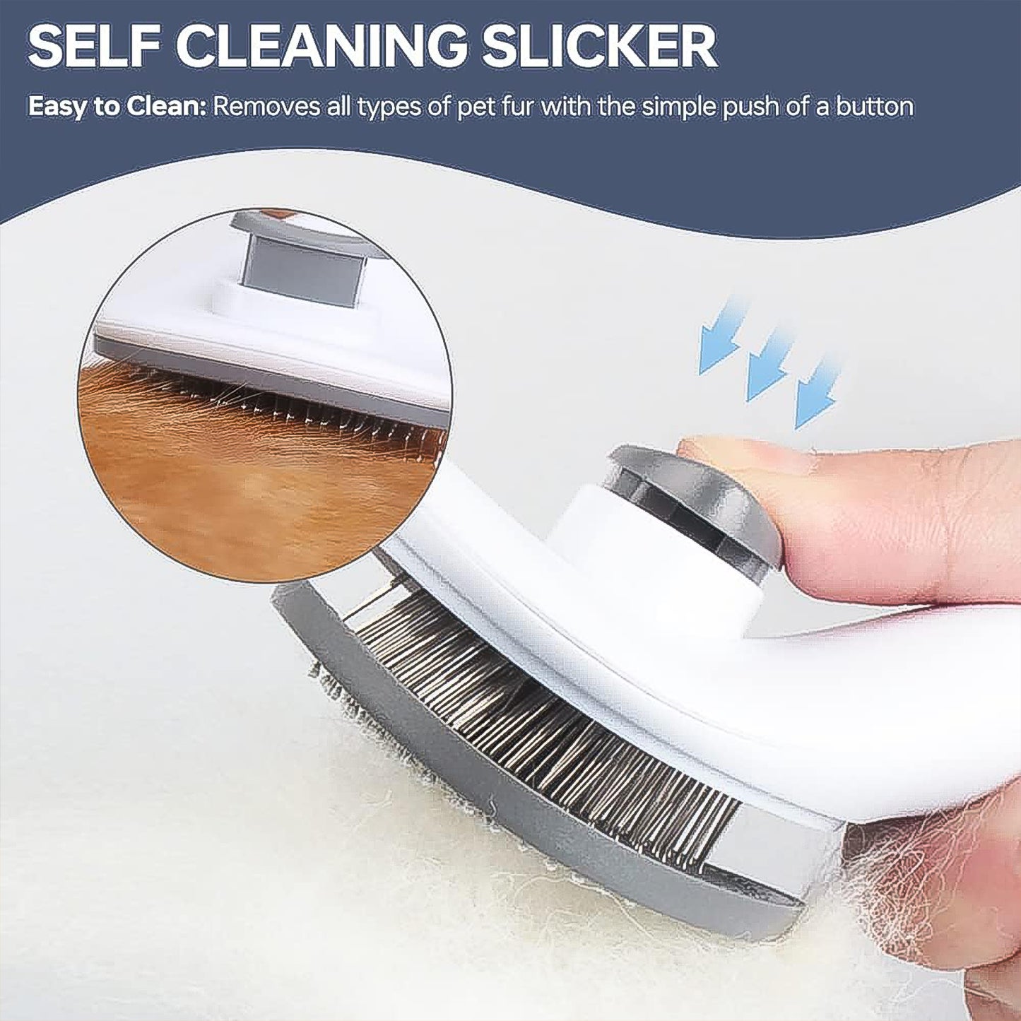 Self-cleaning Slicker Brush For Dogs  Cats (1 Pc)