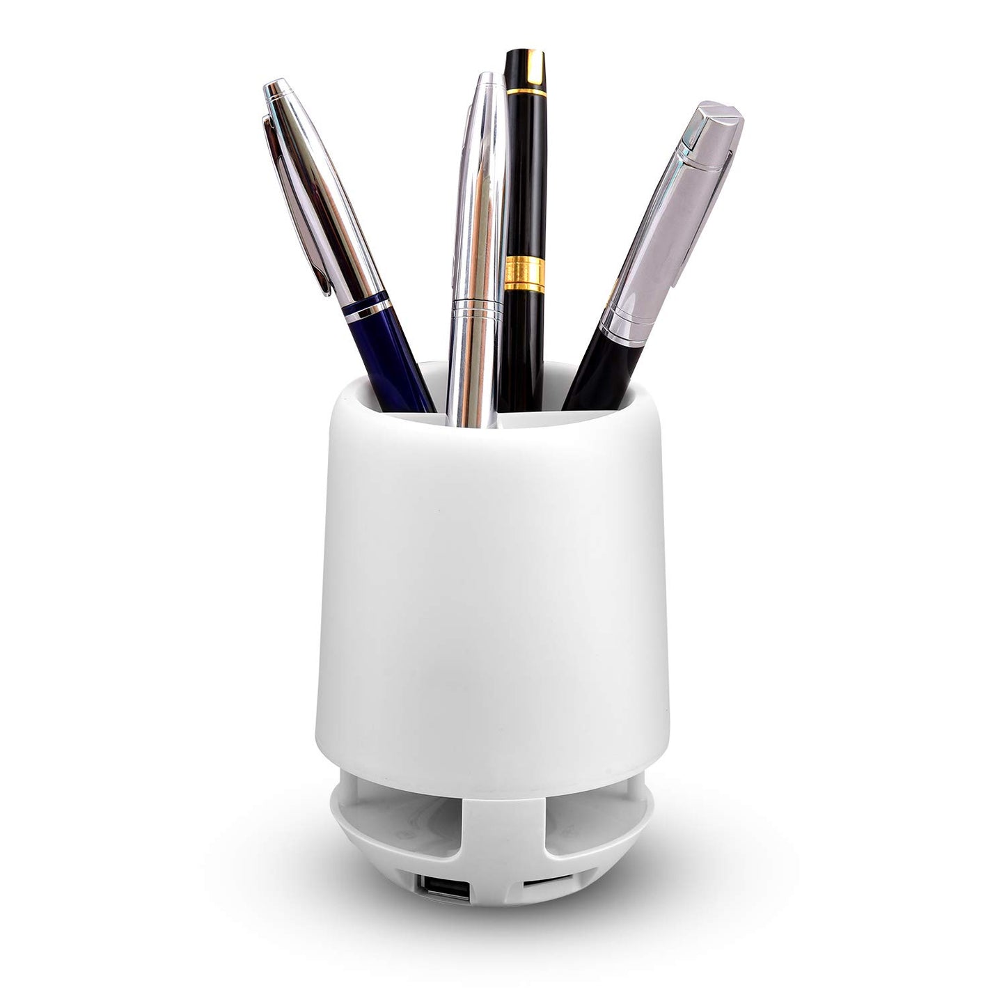 12890 Multifunctional 4 Compartment Pen Holder With Bluetooth Speaker 5 W Bluetooth Speaker Laptop  Desk Speaker  Table Lamp  Night Lamp Smart Color Changing Pen Stand Wireless Bluetooth Speaker
