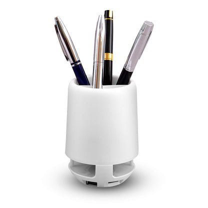 12890 Multifunctional 4 Compartment Pen Holder With Bluetooth Speaker 5 W Bluetooth Speaker Laptop  Desk Speaker  Table Lamp  Night Lamp Smart Color Changing Pen Stand Wireless Bluetooth Speaker