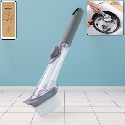 Dish Cleaning Brush With Built-in Liquid Soap Dispenser (1 Pc)