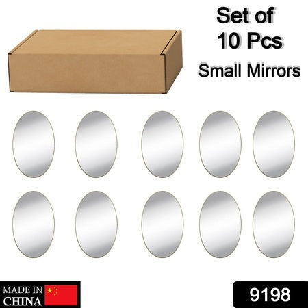 9198 Small Oval Frame Less Mirror Wall Sticker For Dressing
