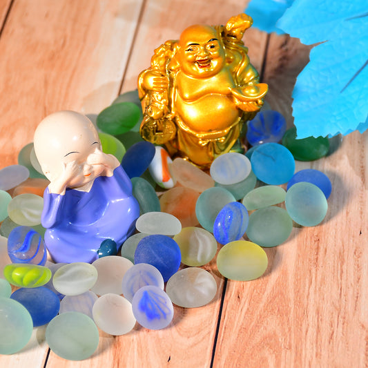 4018 Glass Gem Stone Flat Round Marbles Pebbles For Vase Fillers Attractive Pebbles For Aquarium Fish Tank.