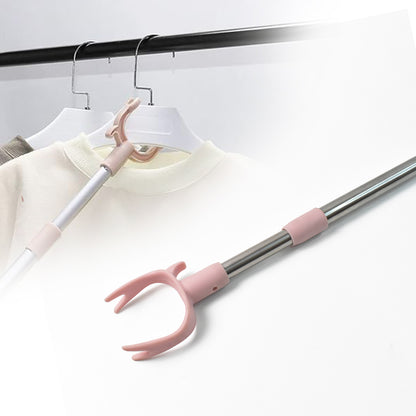Stainless Steel Telescopic Pole Clothes Hooks Hanger (1 Pc  145 Cm)
