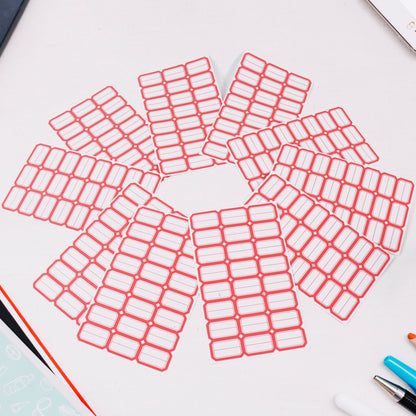 Multipurpose Blank Label Sticker Sheets Red Border Self-adhesive Writable Stickers For Bottles (50 Sheet)