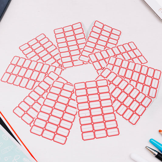 Multipurpose Blank Label Sticker Sheets Red Border Self-adhesive Writable Stickers For Bottles (50 Sheet)