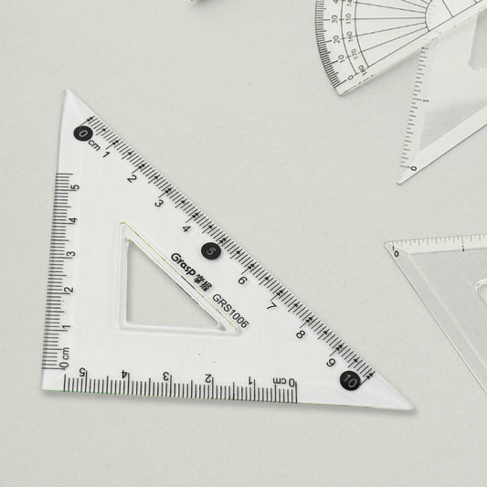 4-piece Geometry Set Triangle Ruler Protractor Straight Ruler