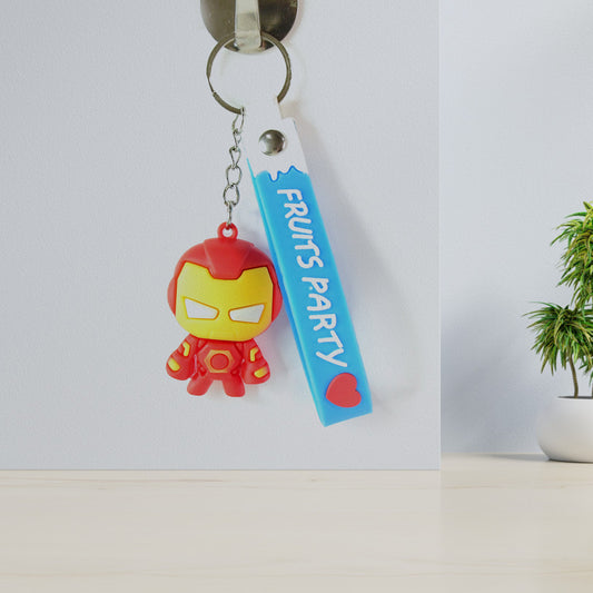 Cute Cartoon Silicone 3d Key Chain With Metal Hook  Strap (Pack Of 1)