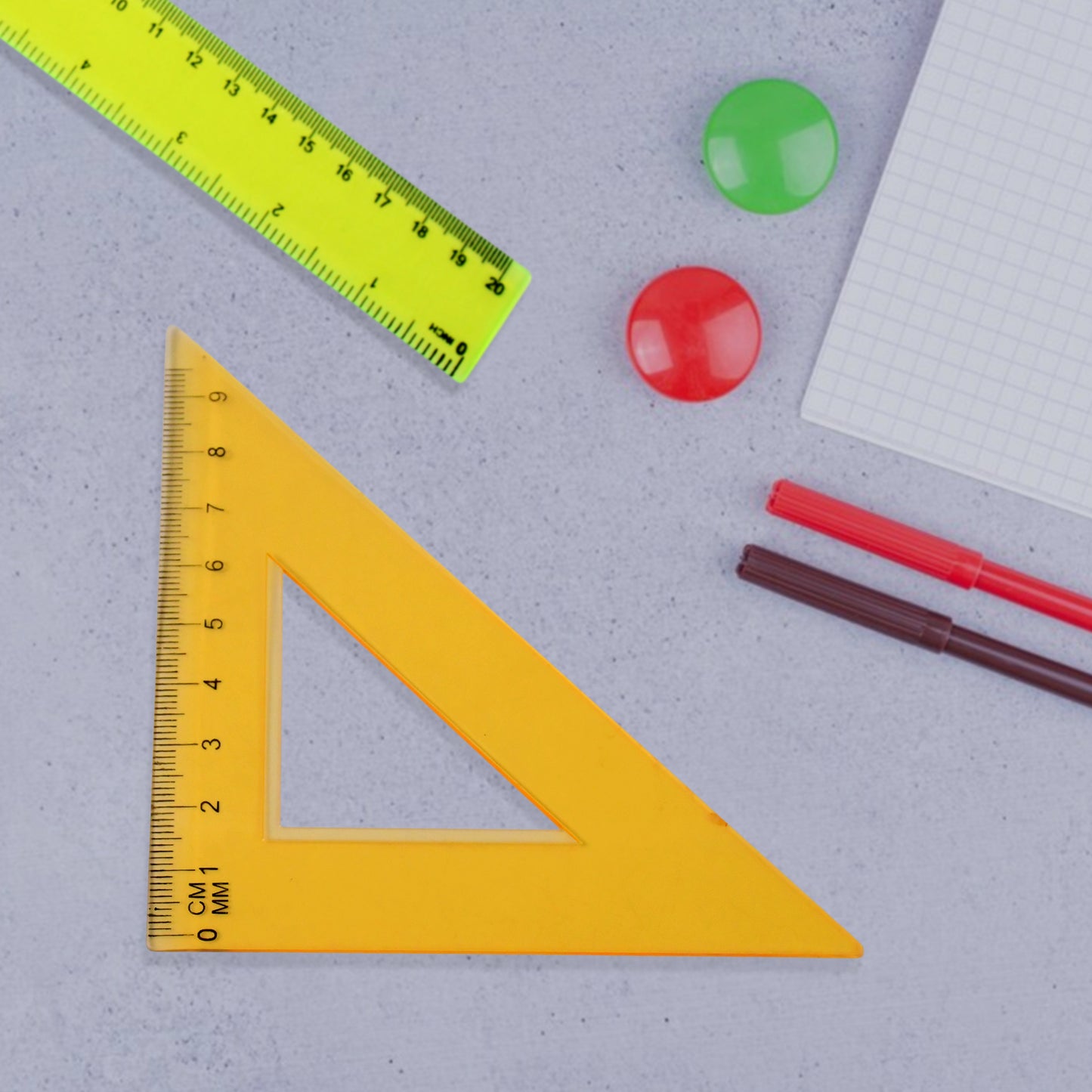4-piece Geometry Set Triangle Ruler Protractor Straight Ruler